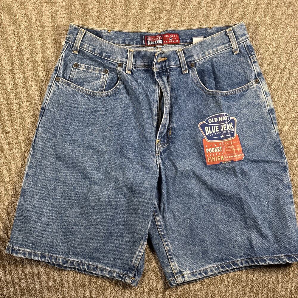 Vintage 90s Old Navy JORTS Size 35 NWT Blue Baggy Men’s Y2K